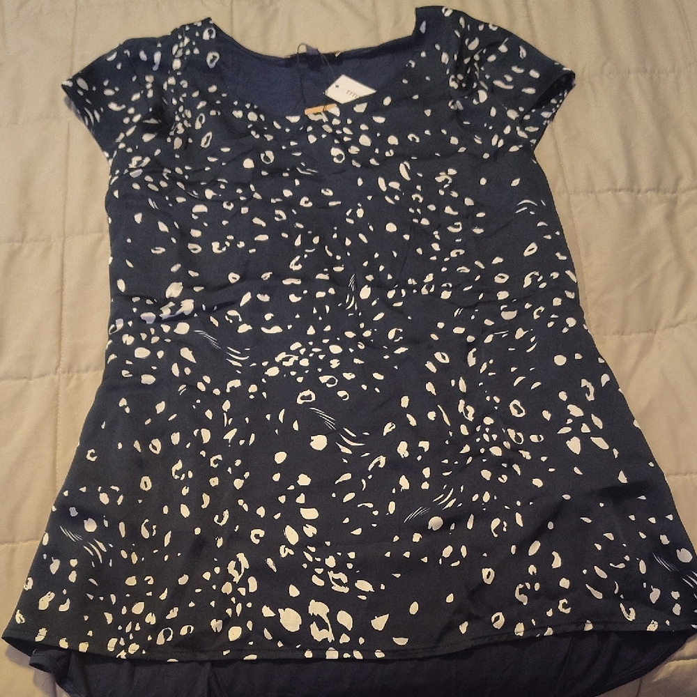 Elegant Navy and White Women's Blouse
